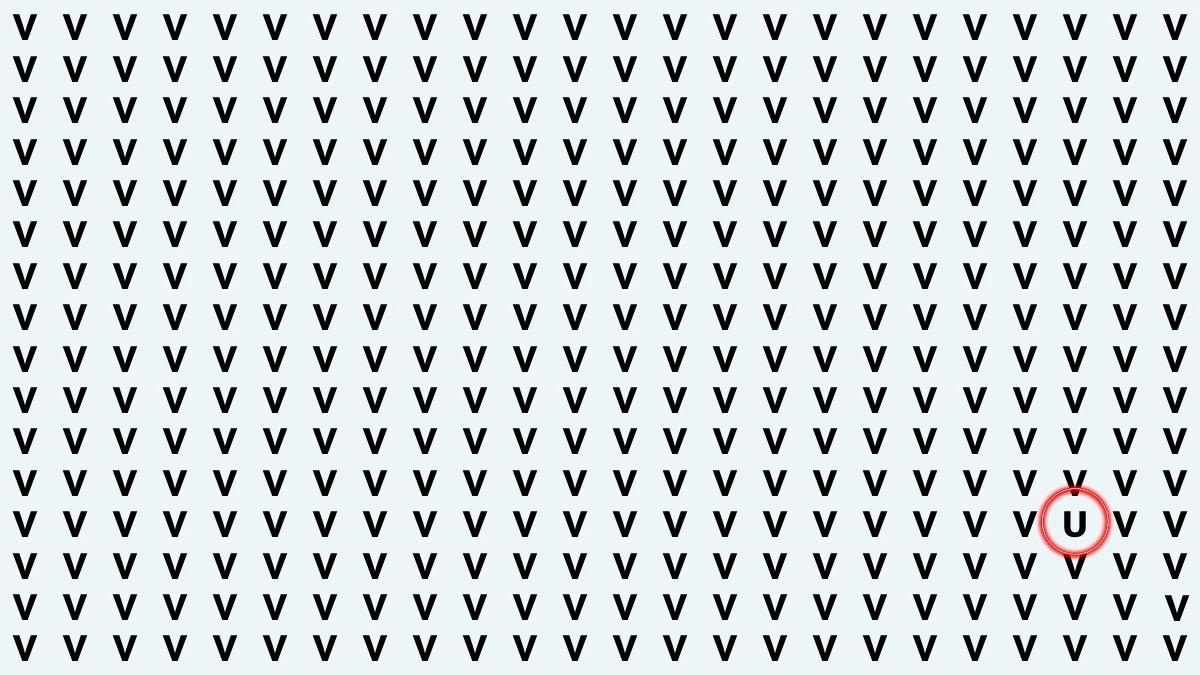 Optical Illusion: Within 5 Seconds Spot The Letter U among Vs