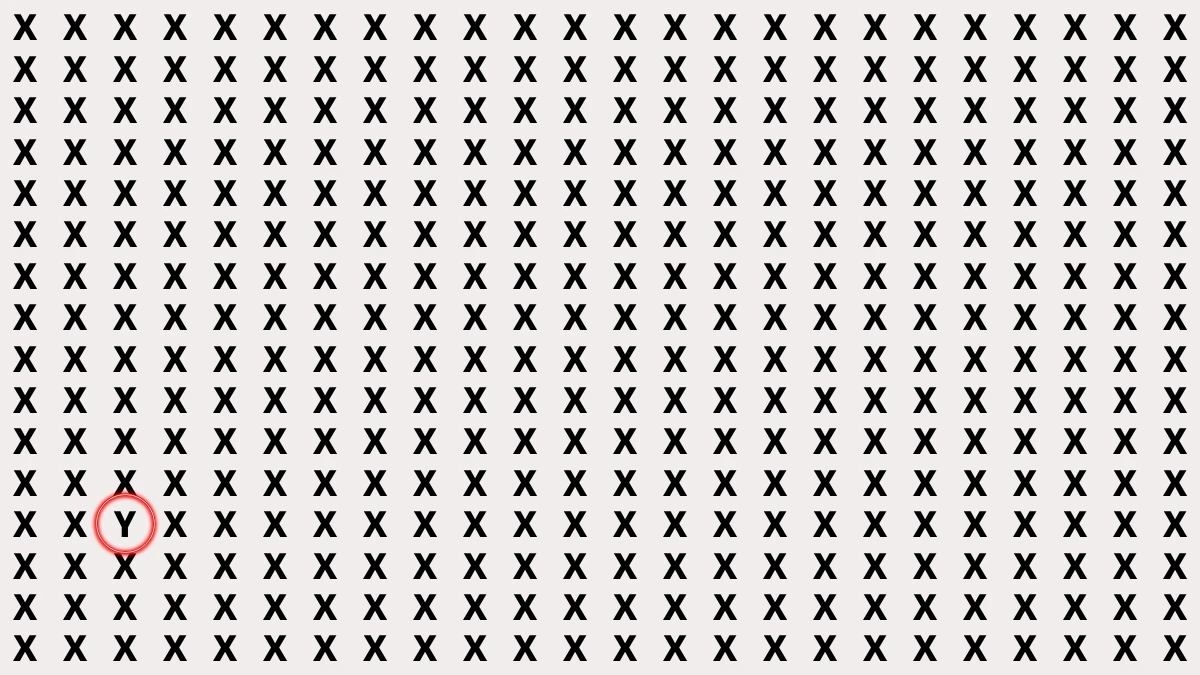 Optical Illusion: Within 5 Seconds Spot The Letter Y among Xs