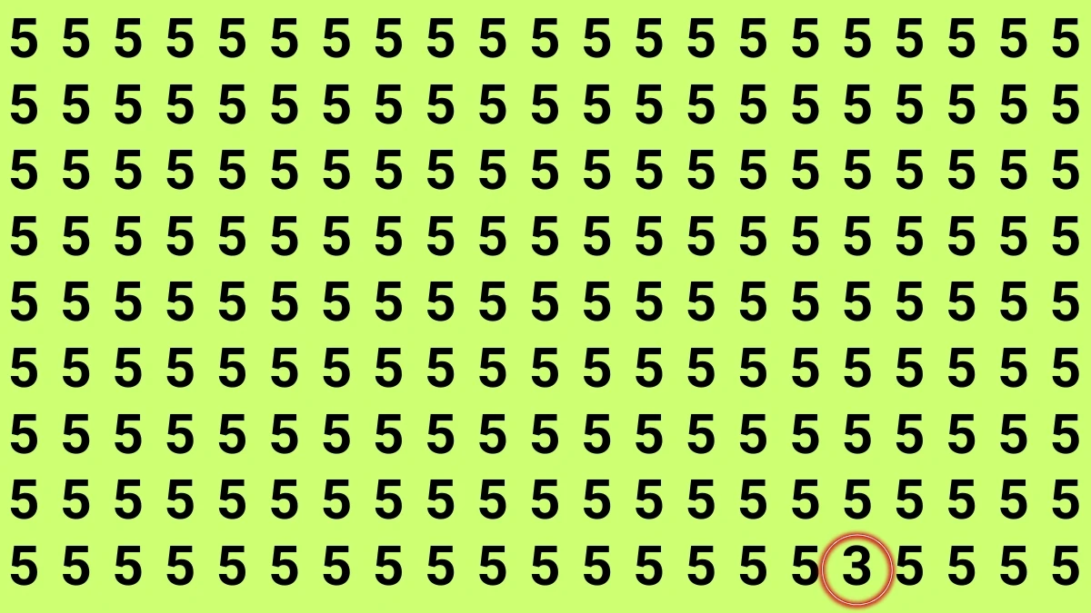 Optical Illusion: Within 5 Seconds Spot The Number 3 among 5s
