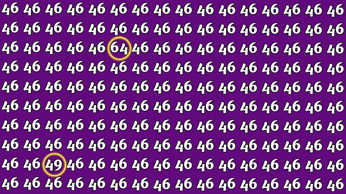 Optical Illusion: Within 5 Seconds Spot The Number 49 and 64 among 46s
