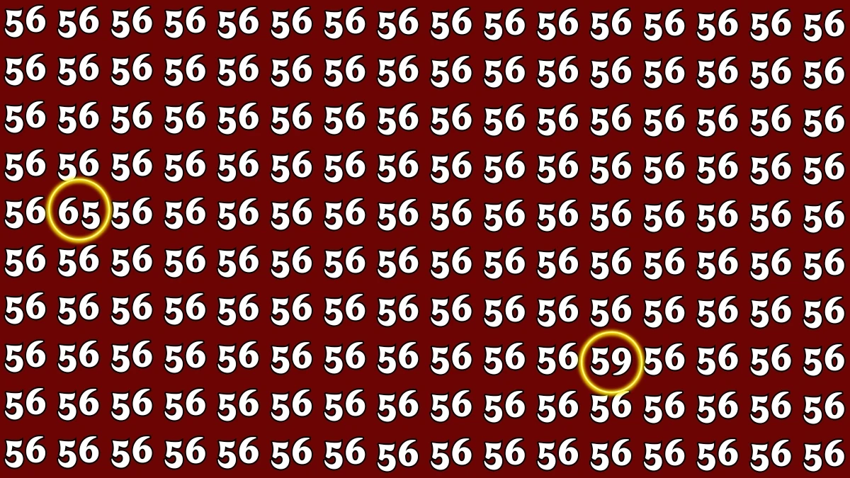 Optical Illusion: Within 5 Seconds Spot The Number 59 and 65 among 56s