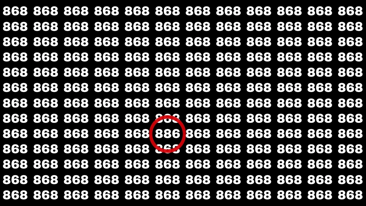 Optical Illusion: Within 5 Seconds Spot The Number 886 among 868s