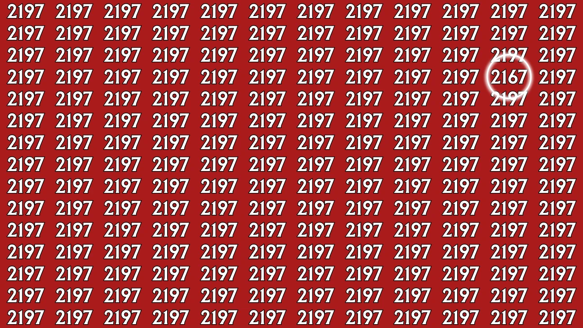 Optical Illusion: Within 6 Seconds Spot The Number 2167 among 2197