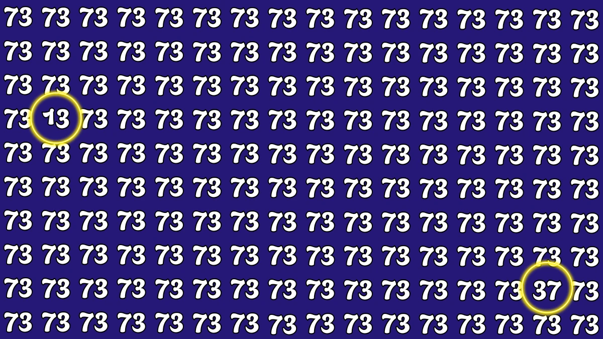 Optical Illusion: Within 7 Seconds Spot The Number 13 and 37 among 73s