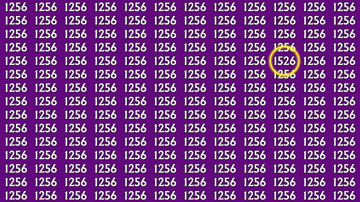 Optical Illusion: Within 8 Seconds Spot the Number 1526 among 1256