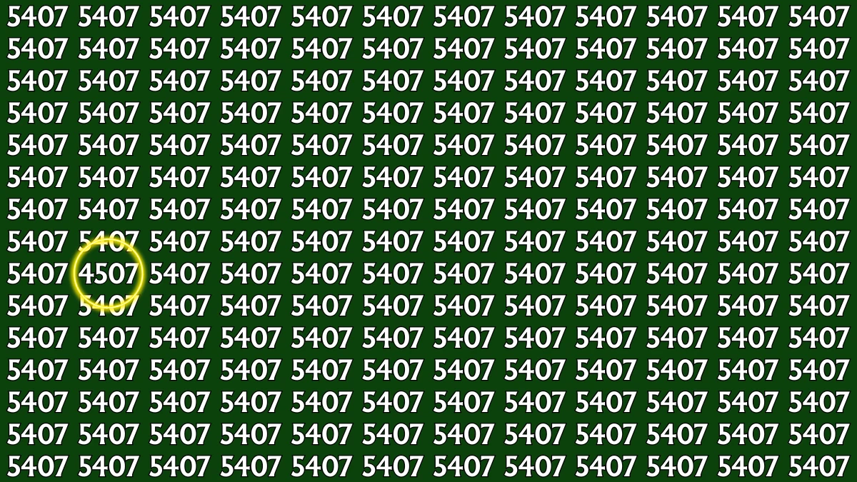 Optical Illusion: Within 8 Seconds Spot the Number 4507 among 5407