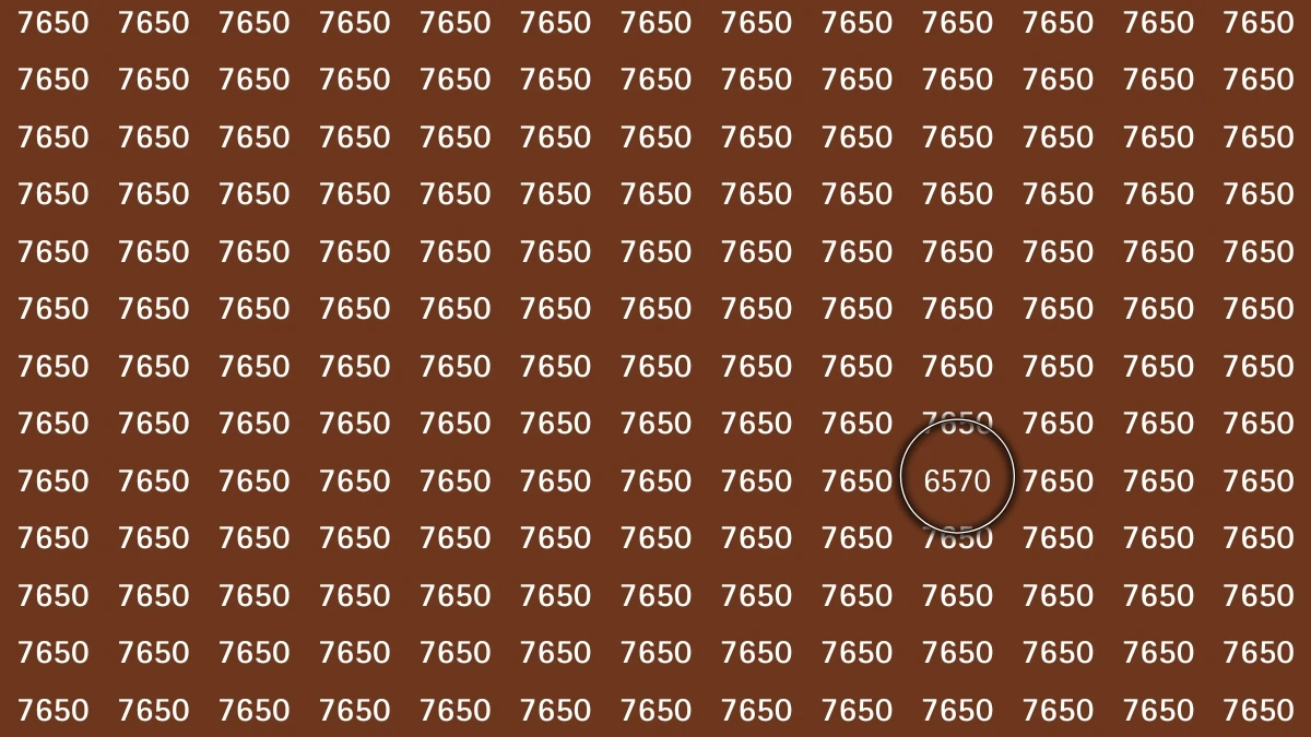 Optical Illusion: Within 8 Seconds Spot the Number 6570 among 7650