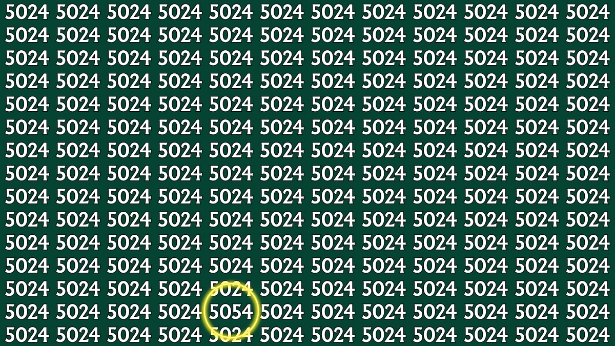 Optical Illusion: Within 9 Seconds Spot The Number 5054 among 5024s