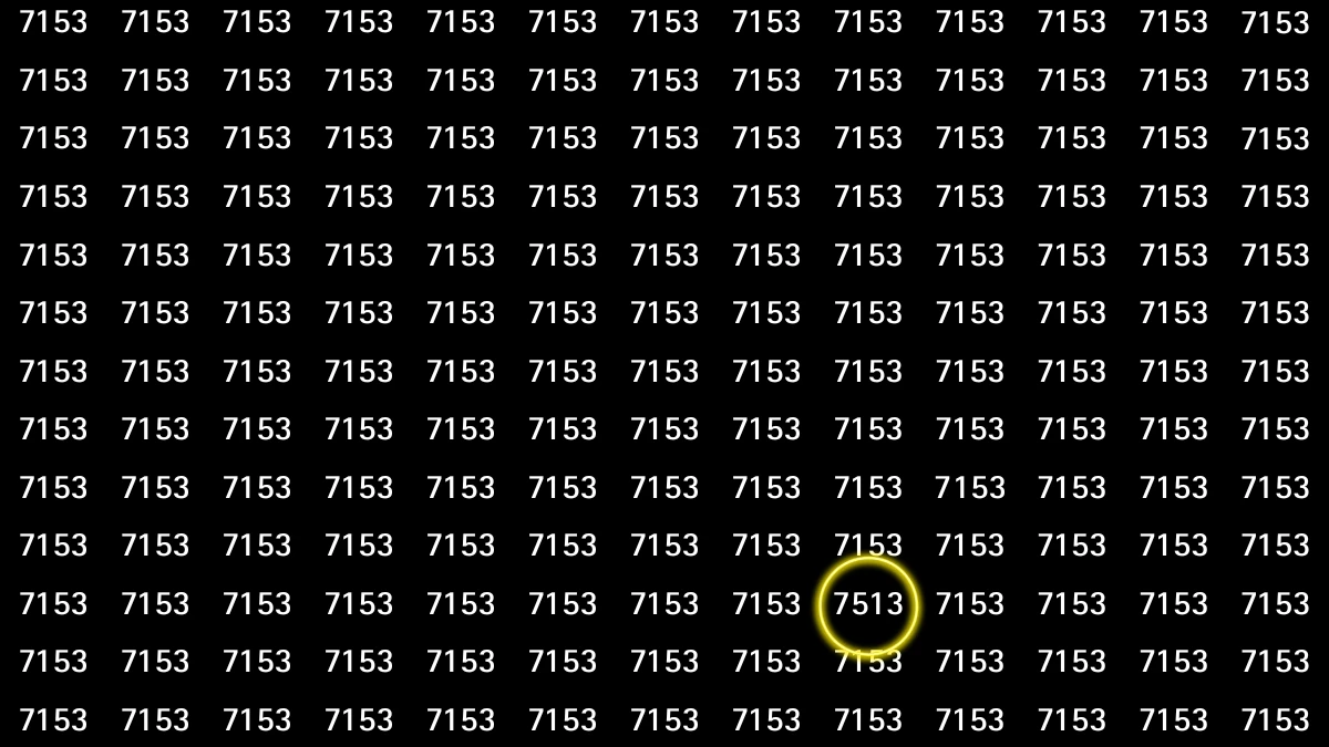 Optical Illusion: Within 9 Seconds Spot The Number 7513 among 7153s