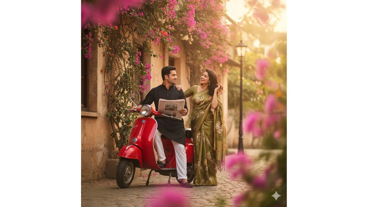 10 Gemini AI Vespa Couple Cinematic Prompts to Create DSLR-Style Professional Portraits