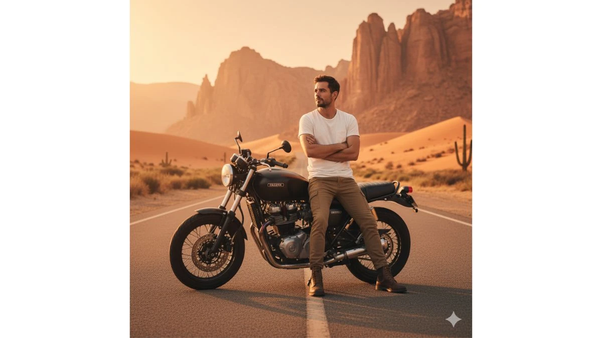 10 Simple Gemini AI Photo Editor Prompts For Men with Bikes Create DSLR-level Realistic and Professional-Style Al Portraits