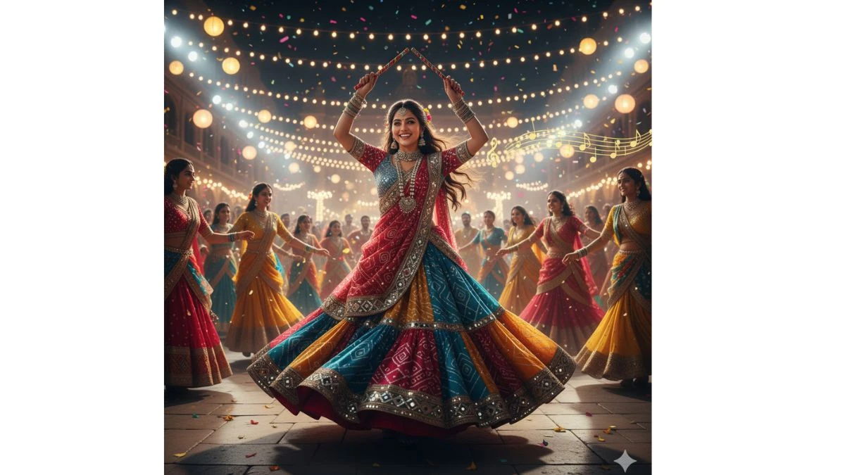 10 Google Gemini AI Navratri Prompts Copy Paste to Make Realistic AI Dandiya and Garba Night Pictures