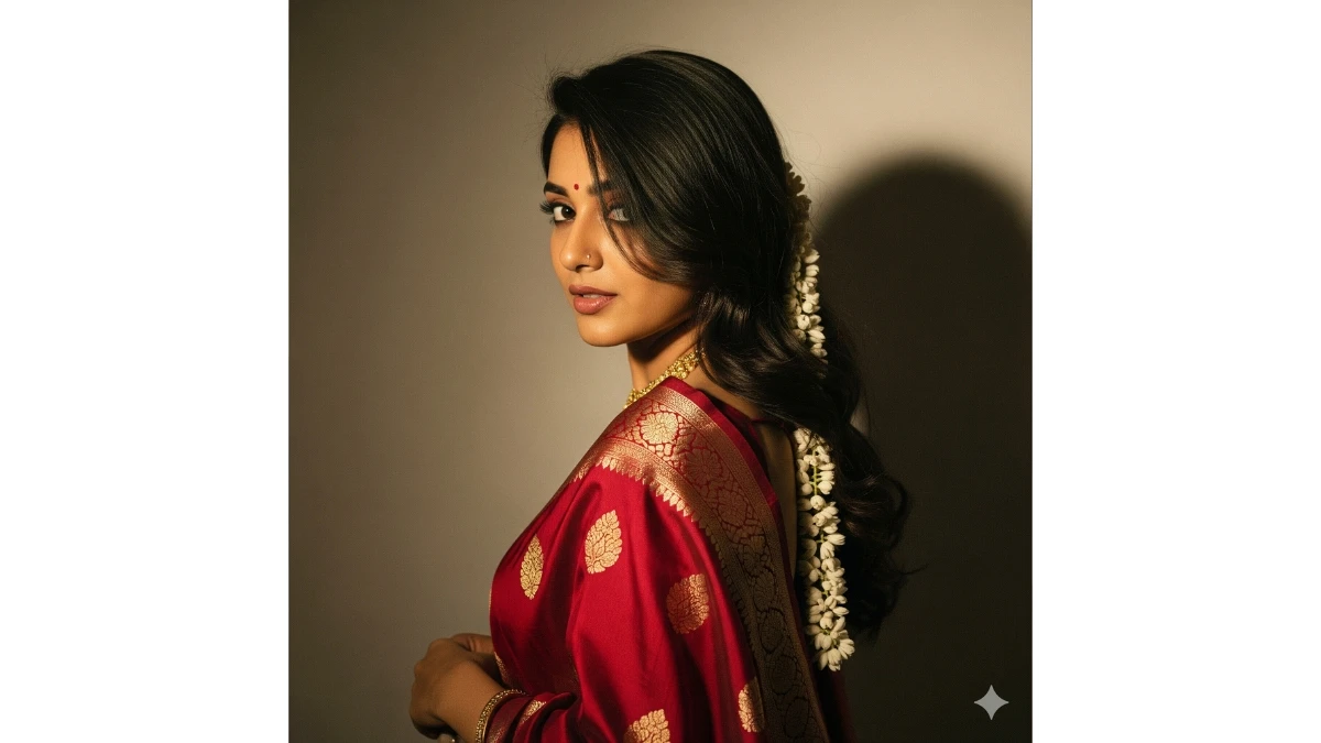 Gemini AI Photo Editor Red Saree Prompts Copy Paste for Girls Turn Your Selfie Into A Bollywood-Style