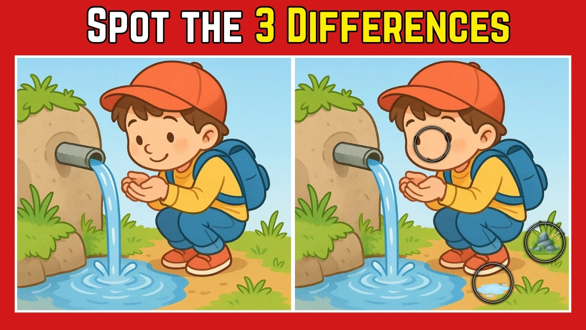 Spot the Difference: Within 9 Seconds Spot The 3 Differences in this Man Drinking Water Image