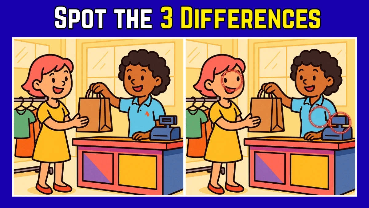 Spot the Difference: Within 9 Seconds Spot The 3 Differences in this Woman Shopping Image