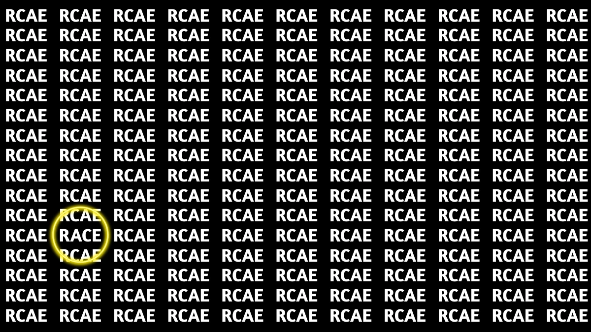 Optical Illusion Visual Test: Within 5 Seconds Spot The Word RACE among RCAEs