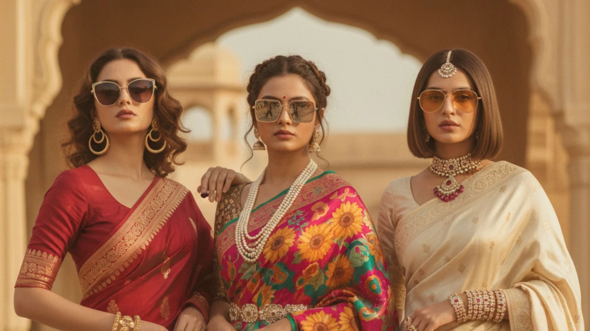 10+ Vintage Retro-style Gemini AI Photo Prompts for Saree Look