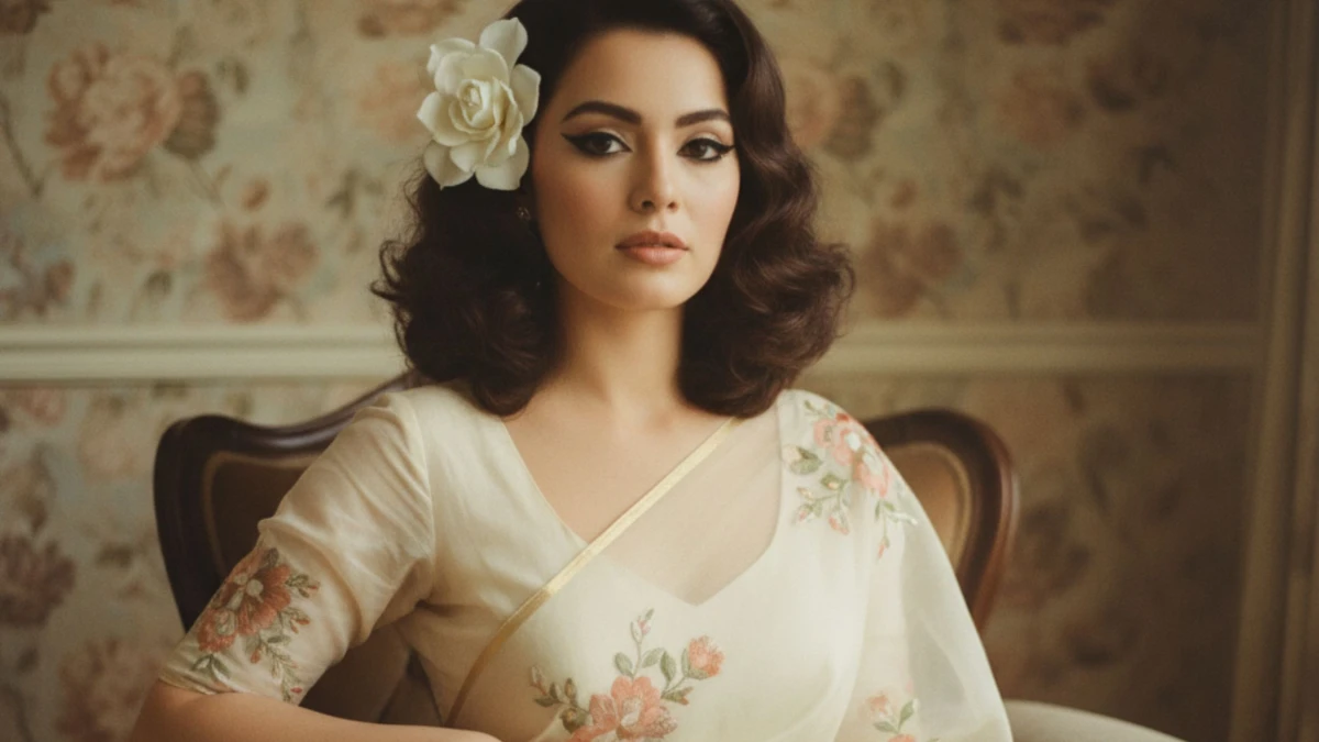 10+ Vintage Retro-style Gemini AI Photo Prompts for Saree Look