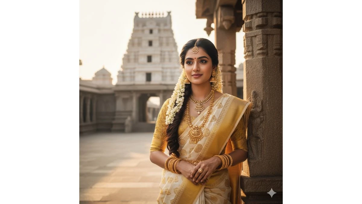6 Insta Trending South Indian Saree Gemini AI Photo Prompts Create Traditional Divine Portraits