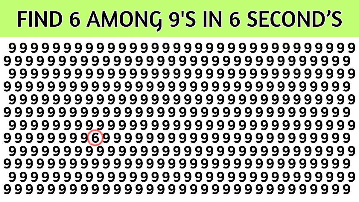 Optical Illusion IQ Test: If You Have Eagle Eyes, Find the Number 6 among a series of 9's in 6 seconds!