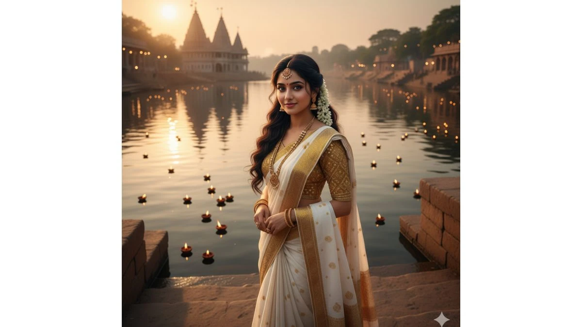 6 Insta Trending South Indian Saree Gemini AI Photo Prompts Create Traditional Divine Portraits