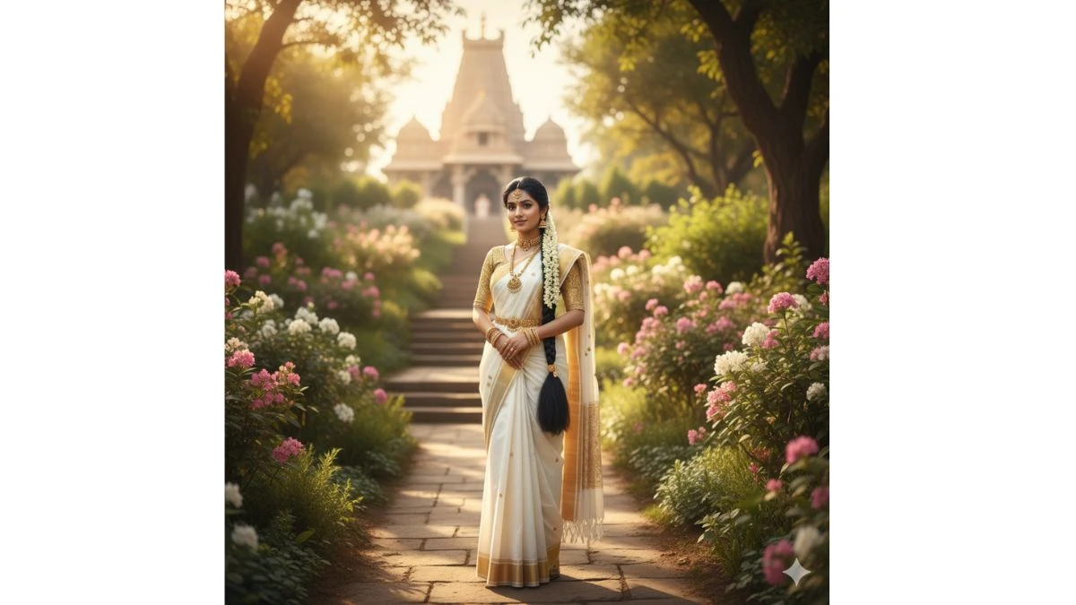 6 Insta Trending South Indian Saree Gemini AI Photo Prompts Create Traditional Divine Portraits