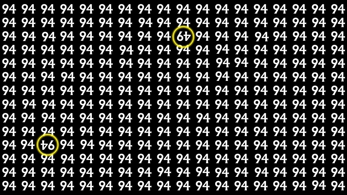 Brain Teaser: Within 7 Seconds Spot The Inverted 49 and 94 among 94s