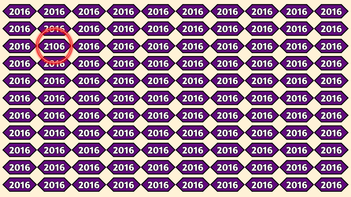 Optical Illusion IQ Test: Can You Spot the Hidden 2106 Among the 2016s in 6 Seconds?