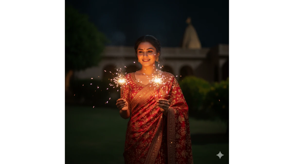 5 Gemini AI Diwali Photo Editing Prompts Copy-Paste for Girls - Celebrate this Diwali 2025 with 90s-inspired AI portraits
