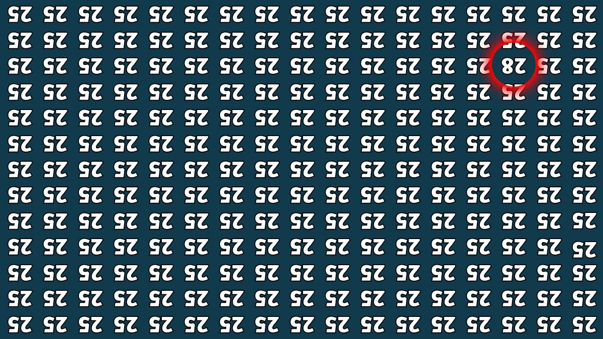 Optical Illusion IQ Test: Are You A Genius? Within 7 Seconds Spot The Inverted 28 among Inverted 25s