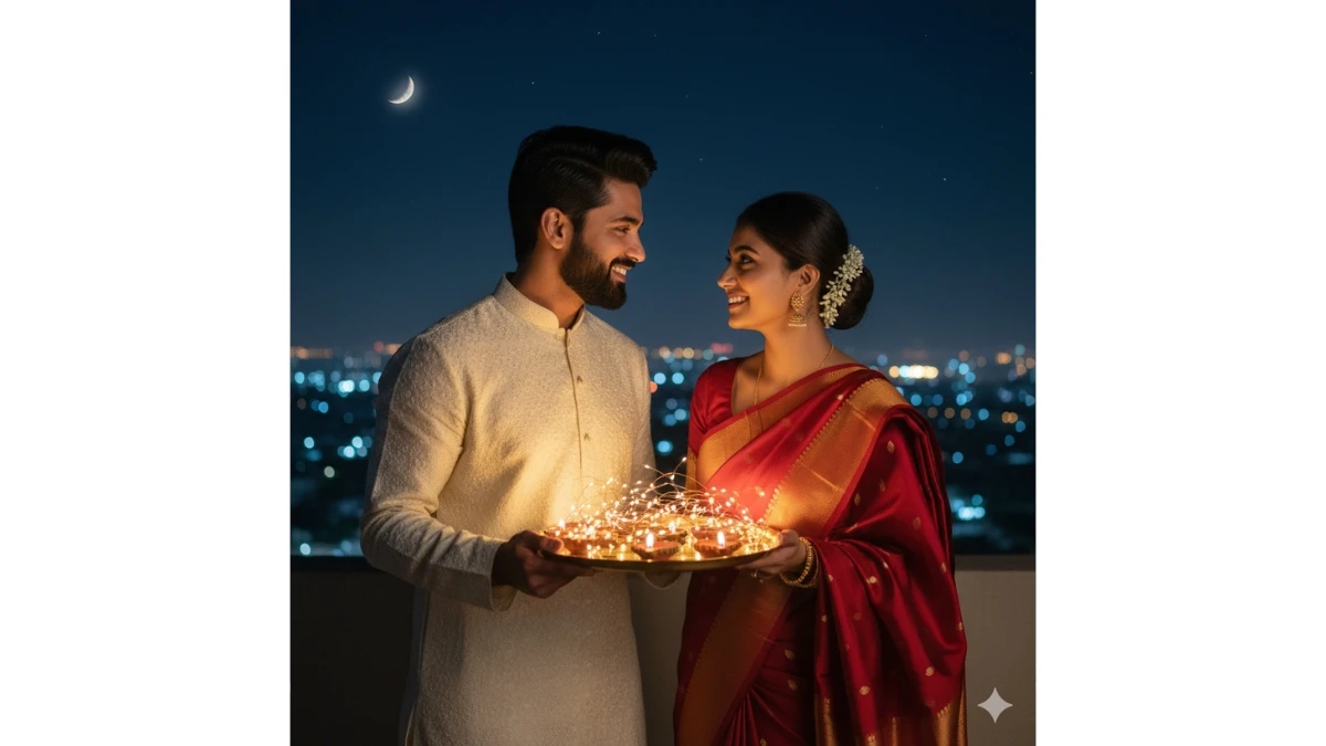 10 Google Gemini AI Photo Editing Prompts Copy-Paste for Couples to Create 4k Stunning Karwa Chauth AI Portraits