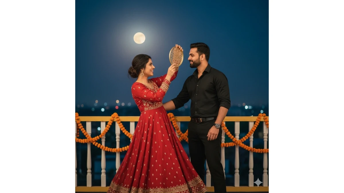 10 Google Gemini AI Photo Editing Prompts Copy-Paste for Couples to Create 4k Stunning Karwa Chauth AI Portraits