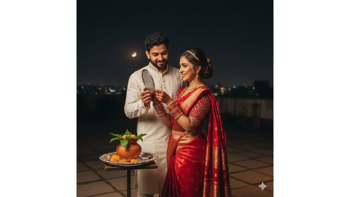 10 Google Gemini AI Photo Editing Prompts Copy-Paste for Couples to Create 4k Stunning Karwa Chauth AI Portraits