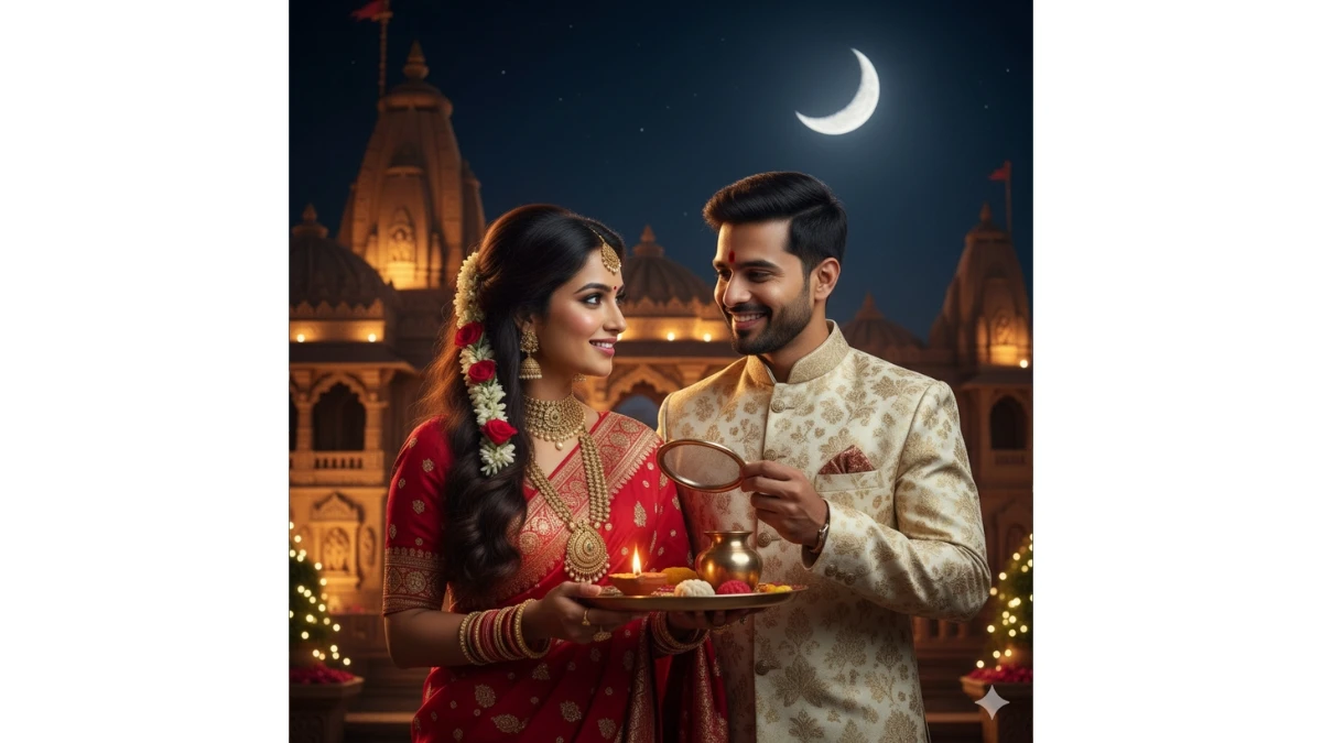 10 Google Gemini AI Photo Editing Prompts Copy-Paste for Couples to Create 4k Stunning Karwa Chauth AI Portraits