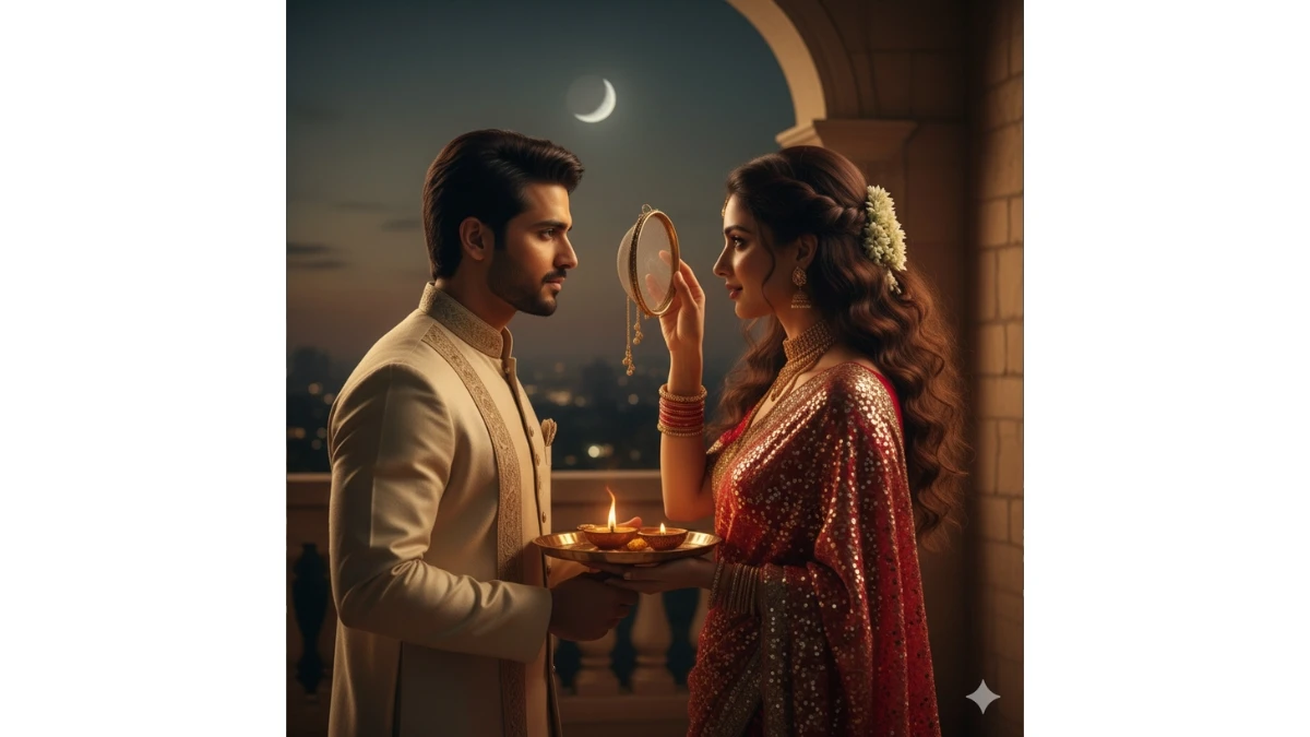 10 Google Gemini AI Photo Editing Prompts Copy-Paste for Couples to Create 4k Stunning Karwa Chauth AI Portraits