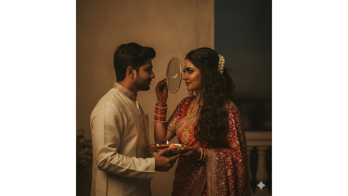 10 Google Gemini AI Photo Editing Prompts Copy-Paste for Couples to Create 4k Stunning Karwa Chauth AI Portraits