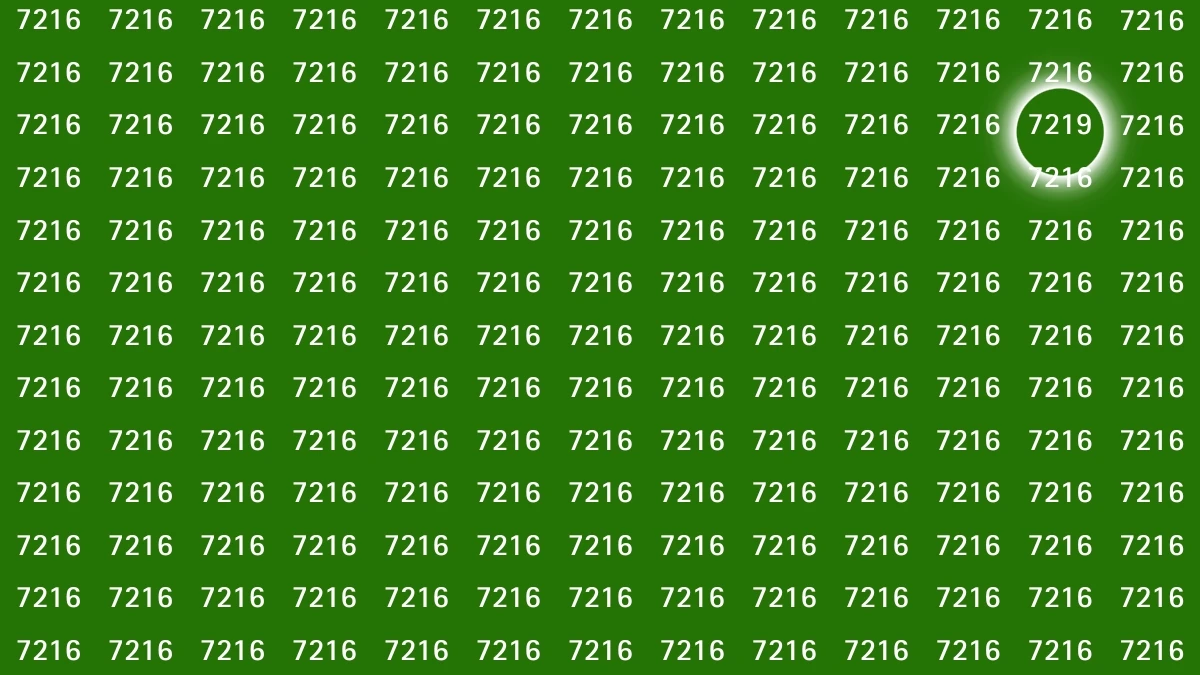 Optical Illusion: Within 8 Seconds Spot the Number 7219 among 7216