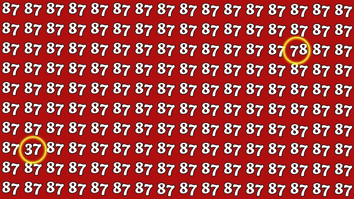 Optical Illusion: Within 8 Seconds Spot The Number 78 and 37 among 87s