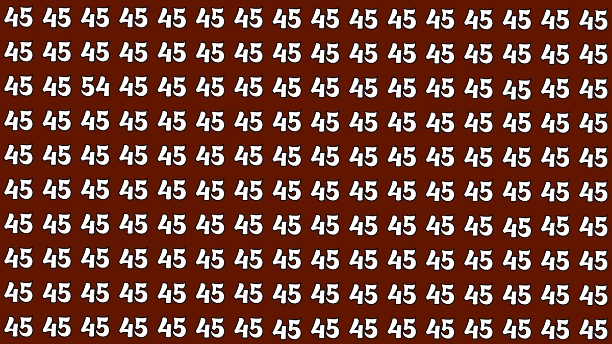 Observation Find it Out: Within 5 Seconds Spot The Number 54 among 45