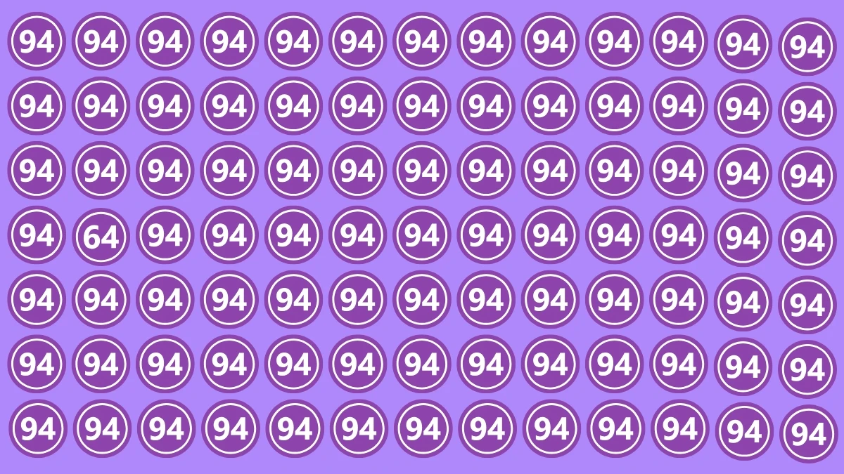 Observation Find it Out: Within 5 Seconds Spot The Number 64 among 94