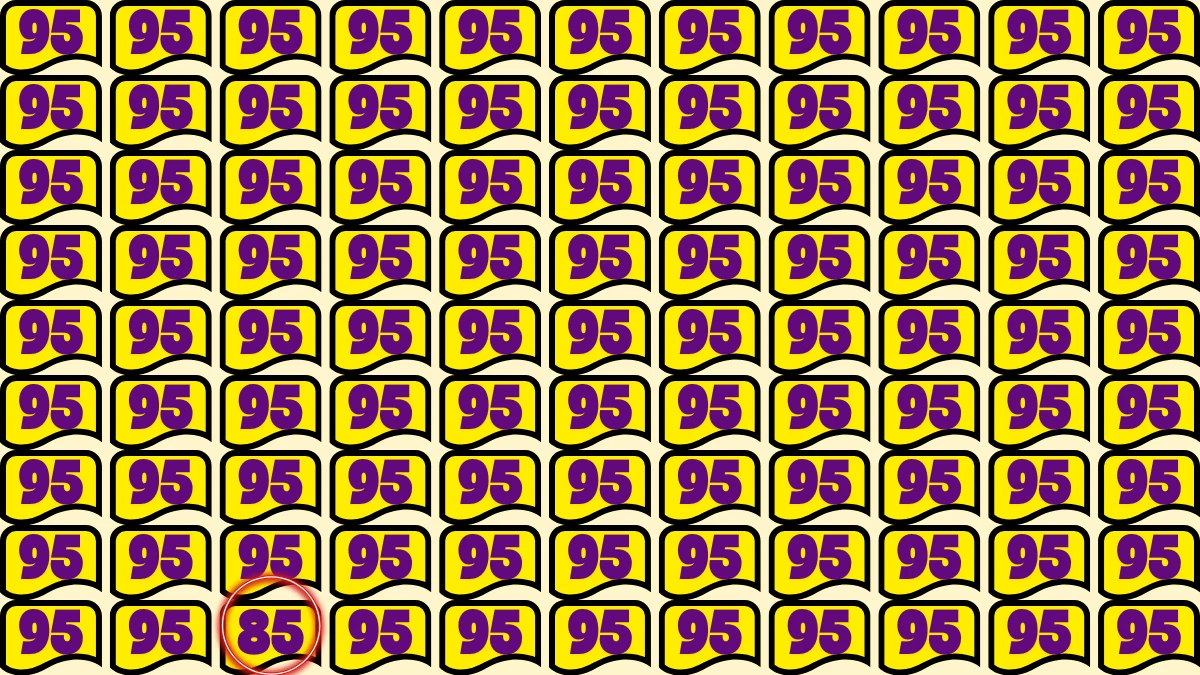 Observation Find it Out: Within 5 Seconds Spot The Number 85 among 95