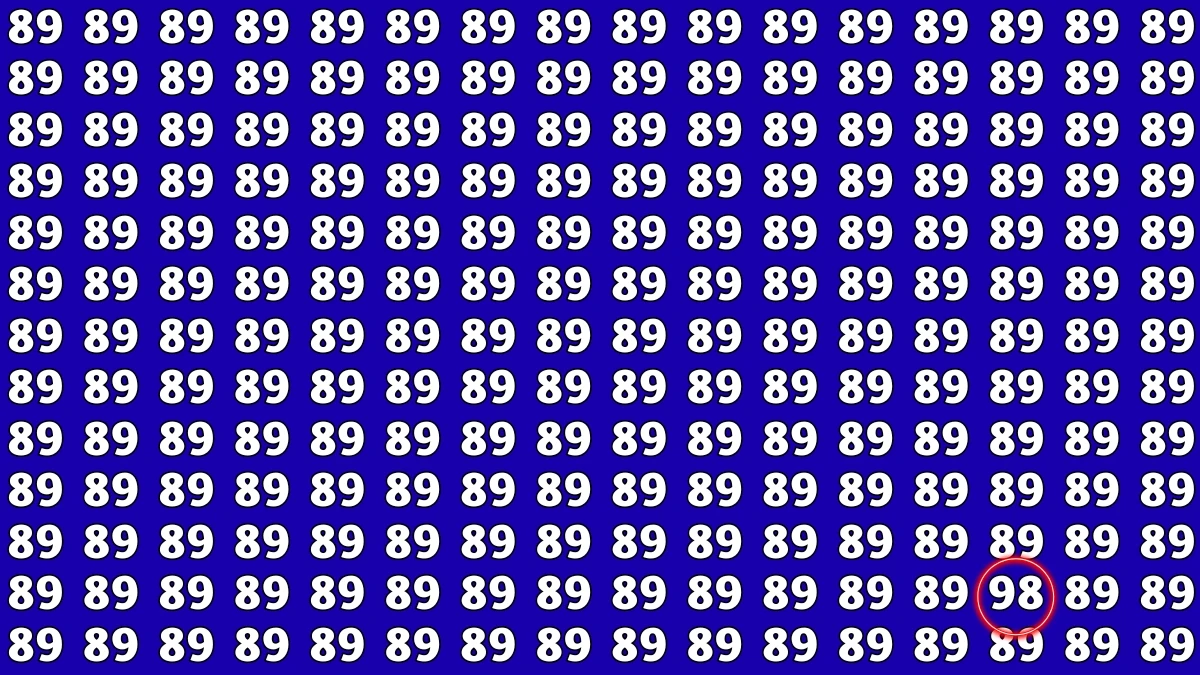 Observation Find it Out: Within 6 Seconds Spot The Number 98 among 89
