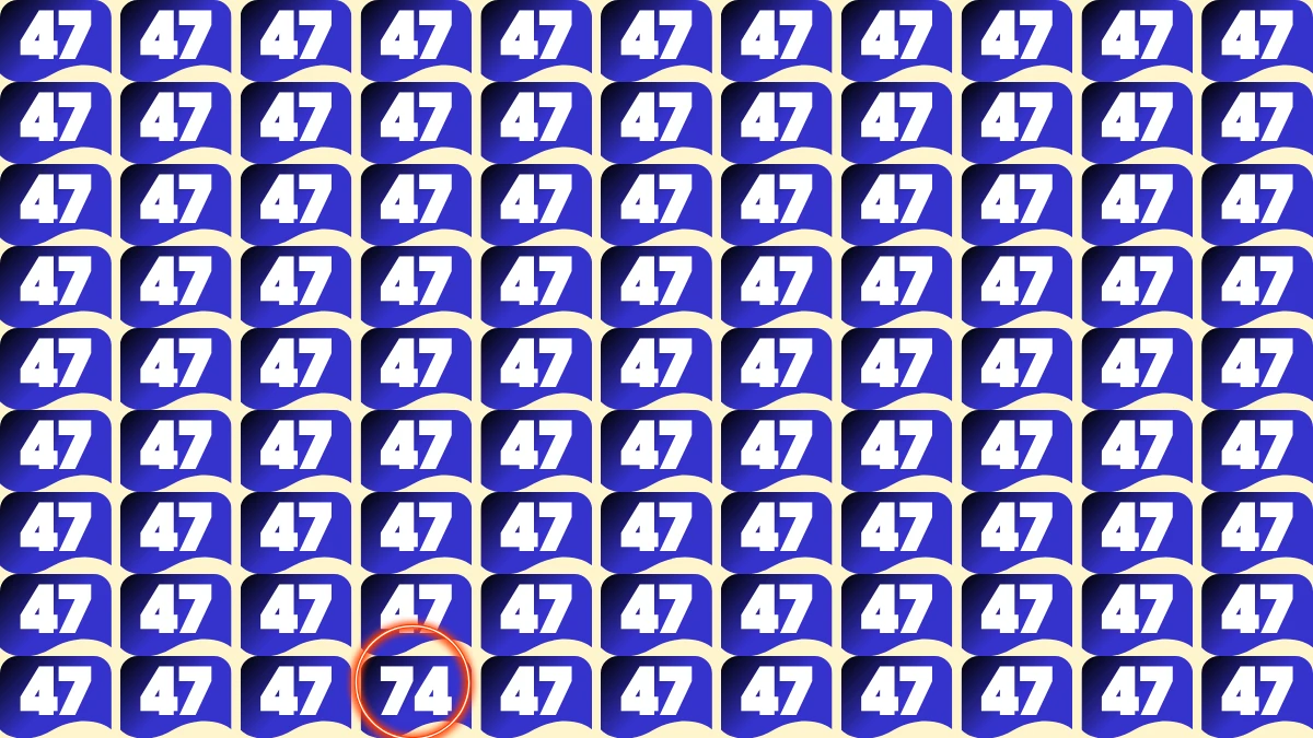 Observation Find it Out: Within 7 Seconds Spot The Number 74 among 47