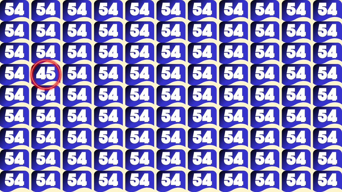 Observation Find it Out: Within 9 Seconds Spot The Number 45 among 54