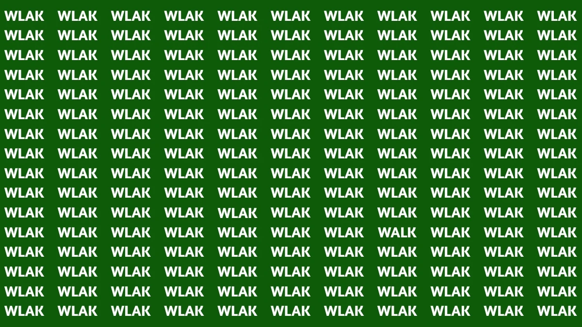 Only People with Extra Sharp Eyes Can Spot the Word WALK among WLAK in 6 Seconds