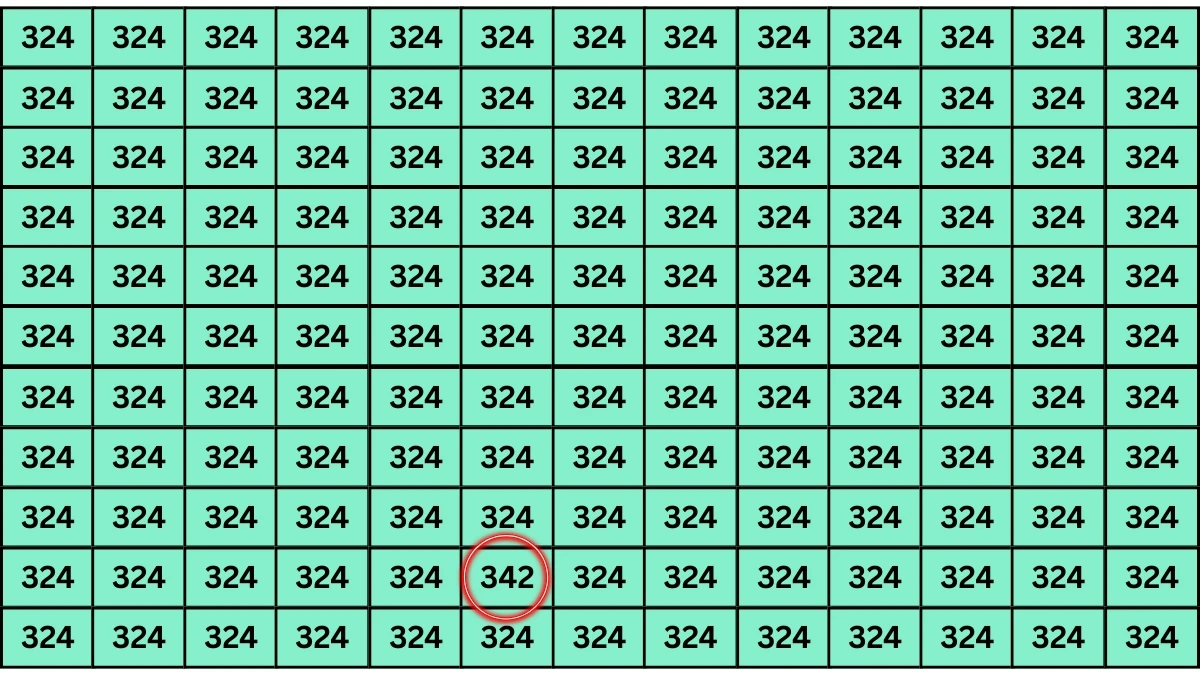 Optical Illusion 7 Challenge: Only People with Eagle Eyes Can spot the Number 342 among 324