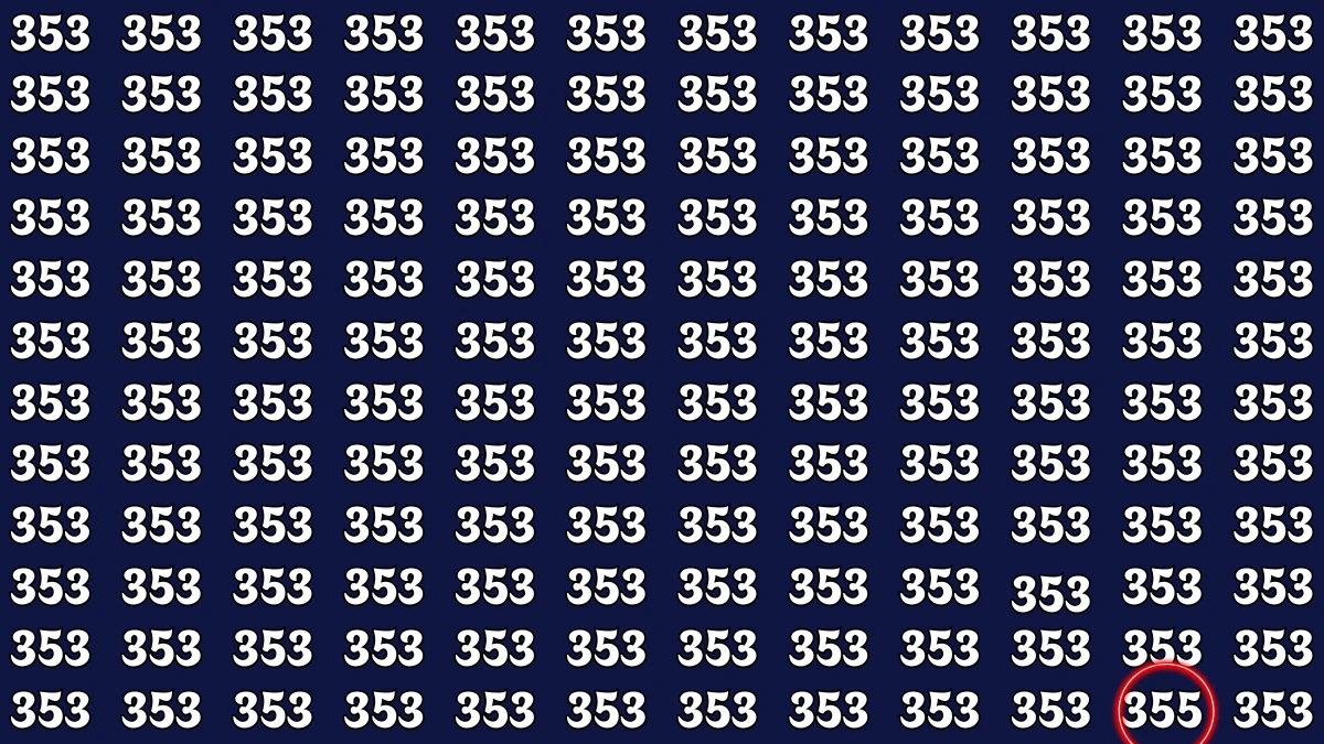 Optical Illusion 7 Seconds Challenge: Only People with Eagle Eyes Can spot the Number 355