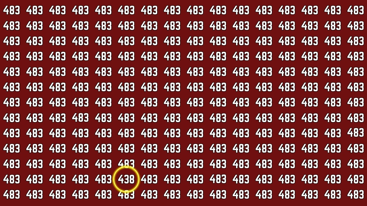 Optical Illusion 7 Seconds Challenge: Only People with Eagle Eyes Can spot the Number 438 among 483