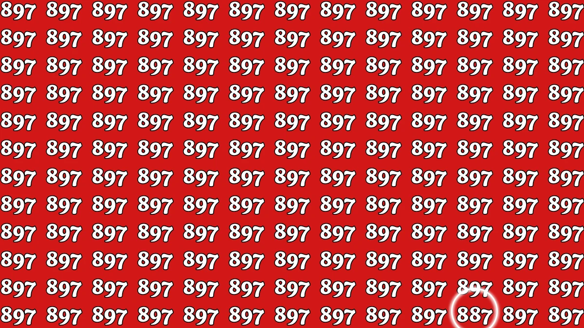Optical Illusion 7 Seconds Challenge: Only People with Eagle Eyes Can spot the Number 887