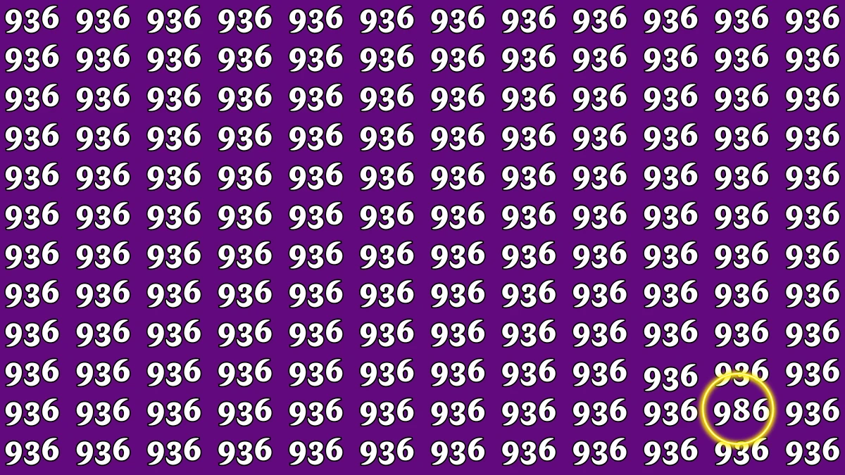 Optical Illusion 7 Seconds Challenge: Only People with Eagle Eyes Can spot the Number 986